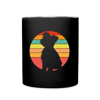 Yorkie Yorkshire Terrier Silhouette on the Color Wheel - Full Colour Mug - black - Front