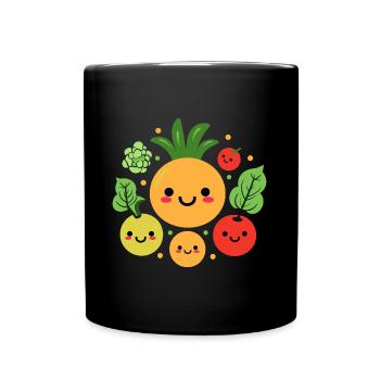 Humour petit légumes vegan - Mug uni - noir - Devant