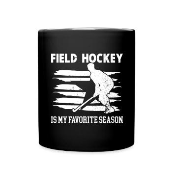 Feldhockey Ist Meine Lieblingssaison Hallenhockey - Tasse einfarbig - Schwarz - Vorne