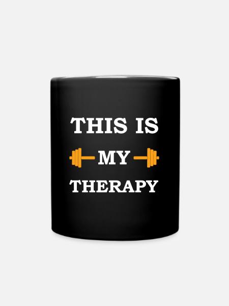 C’est mon T-shirt de conception d’haltères de thérapie - Mug uni - noir