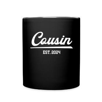 Cousin est 2024 Babyparty Cousins Baby Verkündung - Tasse einfarbig - Schwarz - Vorne