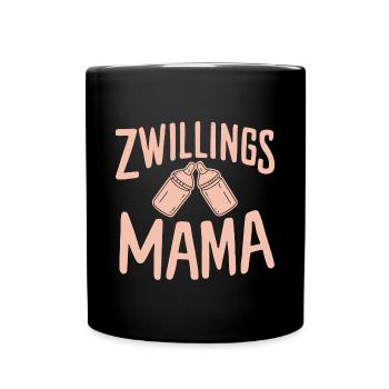 Zwillingsmama Muttertag Beste Mama Geburt - Tasse einfarbig - Schwarz - Vorne