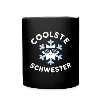 Coolste Schwester Welt Lustig Geburtstag - Tasse einfarbig - Schwarz - Vorne