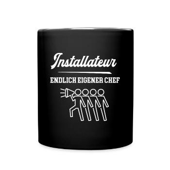 Installateur Endlich Eigener Chef Installateure - Tasse einfarbig - Schwarz - Vorne