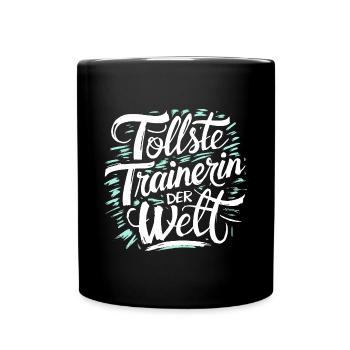 Tollste Trainerin Danke Frau Coach Fitness - Tasse einfarbig - Schwarz - Vorne