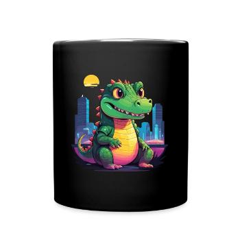 Cool crocodile in the city - Full Colour Mug - black - Front