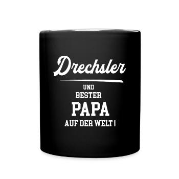 Drechsler Bester Papa Vatertag Geburtstag Jubiläum - Tasse einfarbig - Schwarz - Vorne