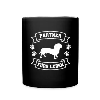 Partner fürs Leben - Tasse einfarbig - Schwarz - Vorne