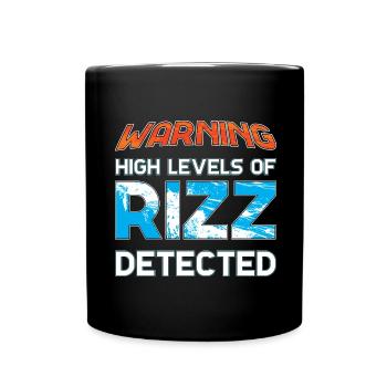 Warning High Levels of Rizz Detected Charisma - Full Colour Mug - black - Front