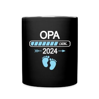 Opa Enkel Ich werde Opi Nachwuchs Opa Loading 2024 - Tasse einfarbig - Schwarz - Vorne