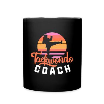 Taekwondo-Retro-Coach - Tasse einfarbig - Schwarz - Vorne