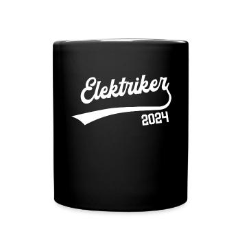Elektriker 2024 Ausbildung Prüfung Elektrik Azubi - Tasse einfarbig - Schwarz - Vorne