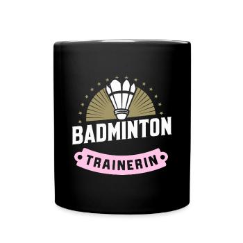 Badminton-Trainerin Coach Geschenk Spiel - Tasse einfarbig - Schwarz - Vorne