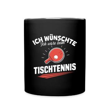 Tischtennis Sehnsucht Ping Pong Fan Artikel - Tasse einfarbig - Schwarz - Vorne