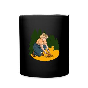 Camping pour filles - Mug uni - noir - Devant