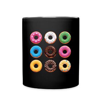 Donut Liebhaber Design - Tasse einfarbig - Schwarz - Vorne