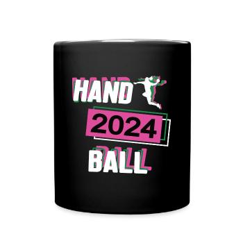Handball 2024 Handballerin Handballspielerin - Tasse einfarbig - Schwarz - Vorne