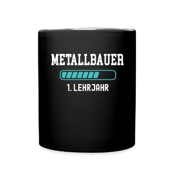 Metallbauer Ausbildung 1 Lehrjahr Ausbildungsjahr - Tasse einfarbig - Schwarz - Vorne