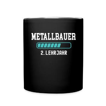 Metallbauer Ausbildung 2 Lehrjahr Ausbildungsjahr - Tasse einfarbig - Schwarz - Vorne