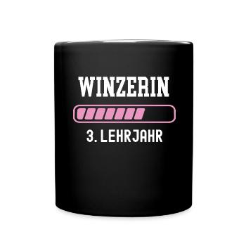 Winzerin Ausbildung 3 Lehrjahr drittes Jahr Lehre - Tasse einfarbig - Schwarz - Vorne