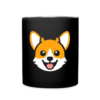 Corgi - Tasse einfarbig - Schwarz - Vorne