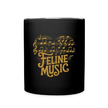 Katzen und Musik ich liebe meine Katze und Musik. - Tasse einfarbig - Schwarz - Vorne