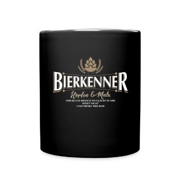 Hopfen weiss - Tasse einfarbig - Schwarz - Vorne