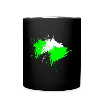 Klecks Fleck Flecke Weiß Hellgrün Vektor Design - Tasse einfarbig - Schwarz - Vorne