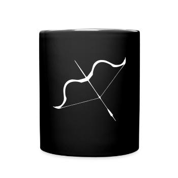 Bow and arrow design - Full Colour Mug - black - Front