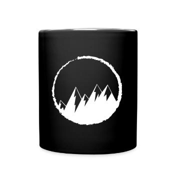 Berge Wandern Mountains Winter Icon Symbol Ski - Tasse einfarbig - Schwarz - Vorne