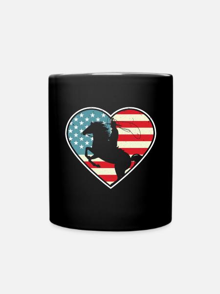 Westernreiten Rodeo USA Pferd Cowboy Geschenk - Tasse einfarbig - Schwarz