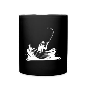 Pêcher - Fisherman - Bateau - Pêche - Mug uni - noir - Devant