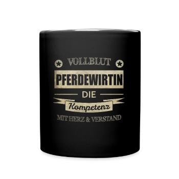 Pferdewirtin Spruch - Tasse einfarbig - Schwarz - Vorne