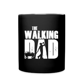 Père fête des pères le papa qui marche - Mug uni - noir - Devant