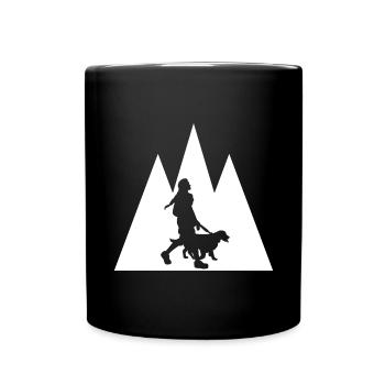 Dreieck Berg und Hund - (3) - Tasse einfarbig - Schwarz - Vorne