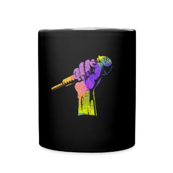 Colorful Microphone Musician Singer - Full Colour Mug - black - Front