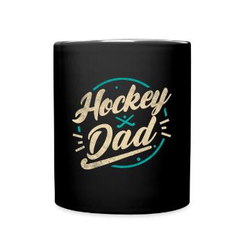 Feldhockey Dad Feldhockeyspieler Hockey Vater Papa - Tasse einfarbig - Schwarz - Vorne