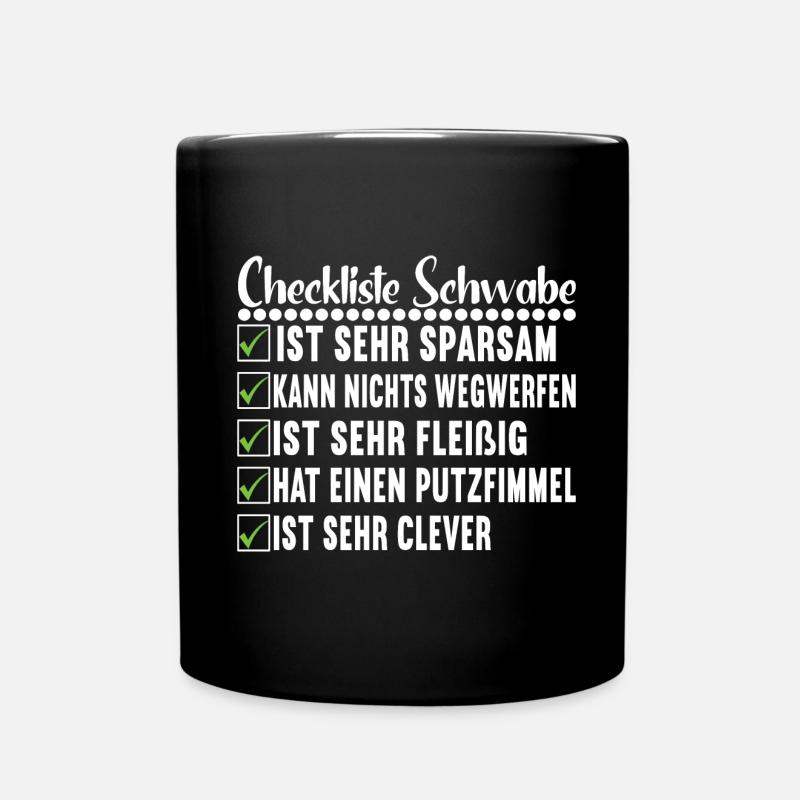 Schwabe Schwäbisch - Tasse einfarbig - Schwarz