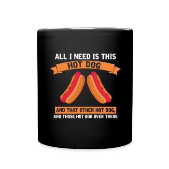 Day and Night Hot Dog Hot dog sausage fast food - Full Colour Mug - black - Front