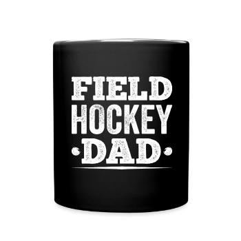 Retro Hockey - Feldhockey Papa - Tasse einfarbig - Schwarz - Vorne