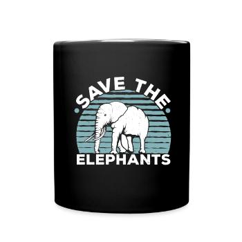 Save the Elephants Wildlife Safari Zookeeper - Full Colour Mug - black - Front