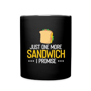 Sandwich Lover Cheese Fast Food Food Food - Full Colour Mug - black - Front