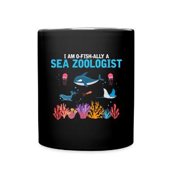 Zooologiste marin officiel Zooologie Mer - Mug uni - noir - Devant