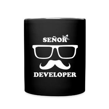 Senor / Senior Developer | Sombrero Developer - Full Colour Mug - black - Front