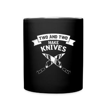 Leben ist besser mit Messer Messersammler - Tasse einfarbig - Schwarz - Vorne