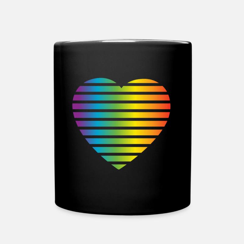00504 LGTBI cœur arc-en-ciel - Mug uni - noir