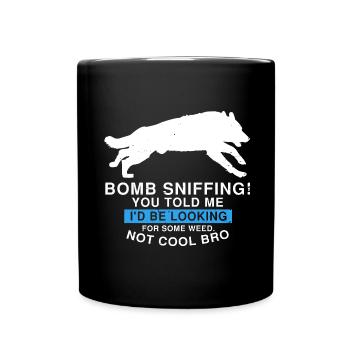 Design Deutscher Schäferhund Polizei Design - Tasse einfarbig - Schwarz - Vorne