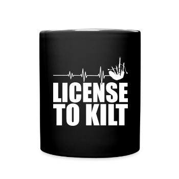 Schottischer Kilt Tracht - Schottenrock Schottland - Tasse einfarbig - Schwarz - Vorne