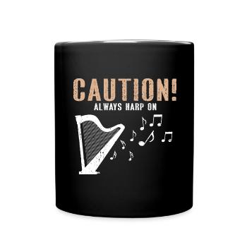 Harp design for harpist and harp player - Full Colour Mug - black - Front