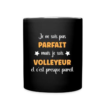 Je ne suis pas parfait mais volleyeur - Mug uni - noir - Devant
